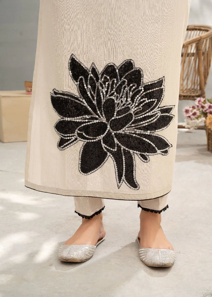 Ivory Sequins Embroidered Lawn Kurta Set