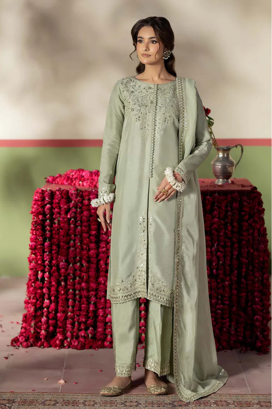 Elegant Pista Raw Silk Suit