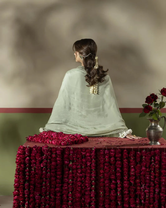 Elegant Pista Raw Silk Suit