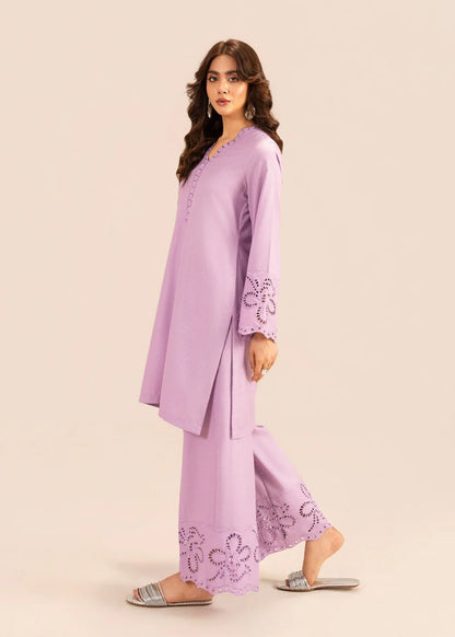 Purple Embossed Lawn Summer Kurta Set