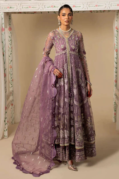 Purple Hand Embellished Elegant Maxi