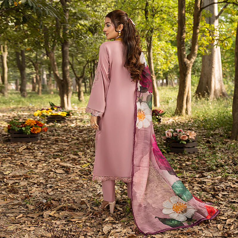 Tea Pink Pure Cotton Schiffli Embroidered Suit
