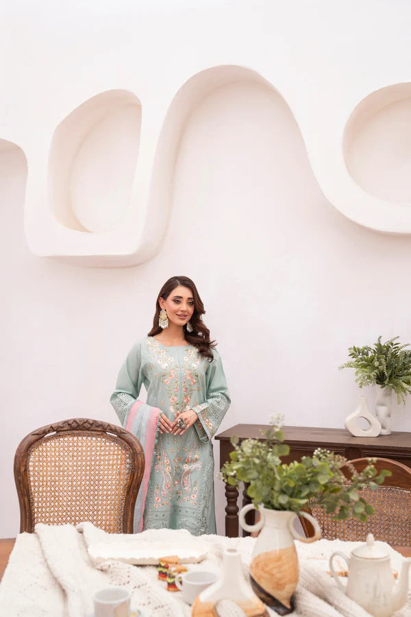 Sea Breeze Pure Cotton Chikankari Suit