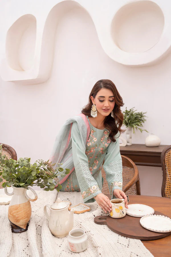 Sea Breeze Pure Cotton Chikankari Suit