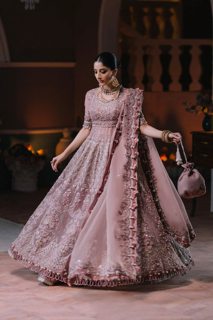 Tea Pink Handmade Lenega Choli / Anarkali Maxi