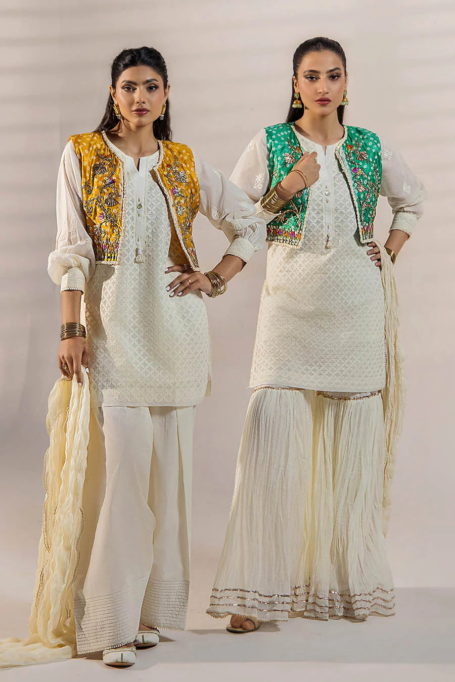 Handmade Jacket Style Suit with Gharara