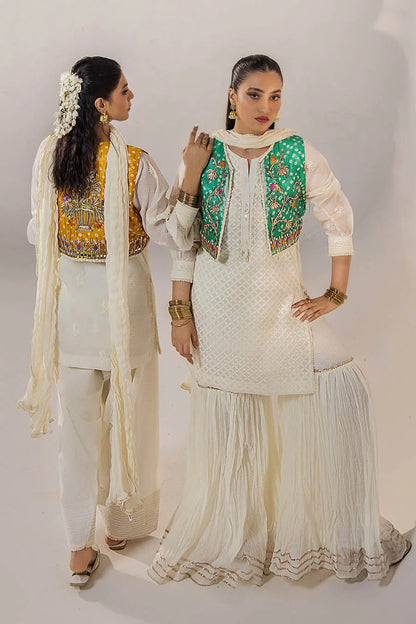 Handmade Jacket Style Suit with Gharara