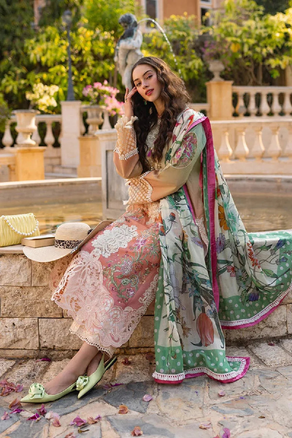 Tie-Dye Chikankari Embroidered Lawn Suit