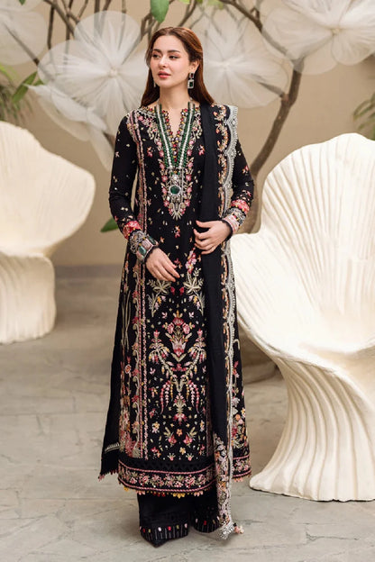 Black Heavy Embroidered Pure Lawn Suit