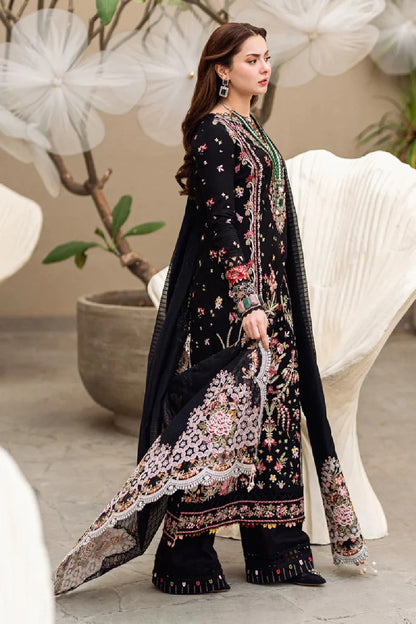 Black Heavy Embroidered Pure Lawn Suit