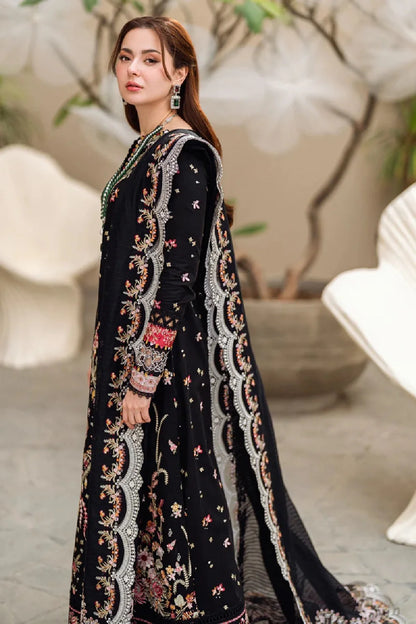 Black Heavy Embroidered Pure Lawn Suit