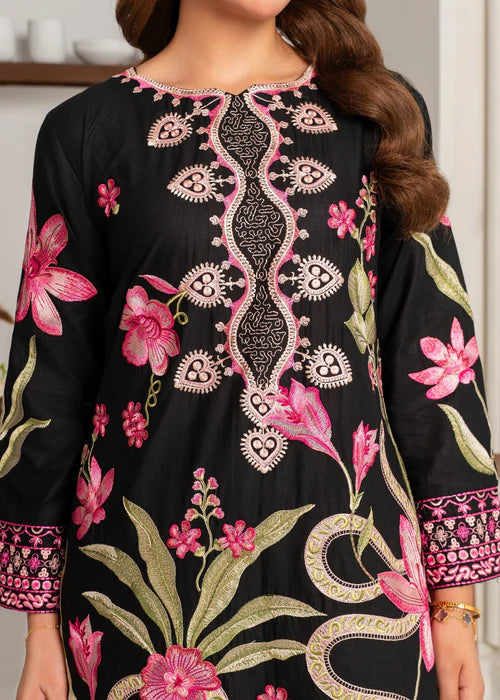 Black Embroidered Lawn Kurta Set with Dupatta