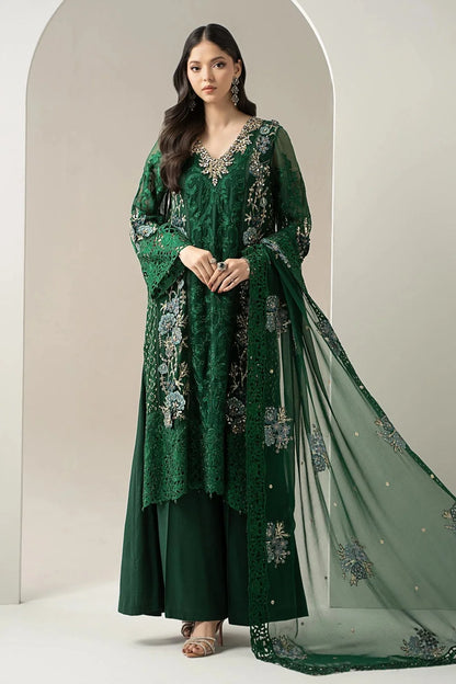 Handmade Pure Chiffon Suit with 3D Work & Cutwork