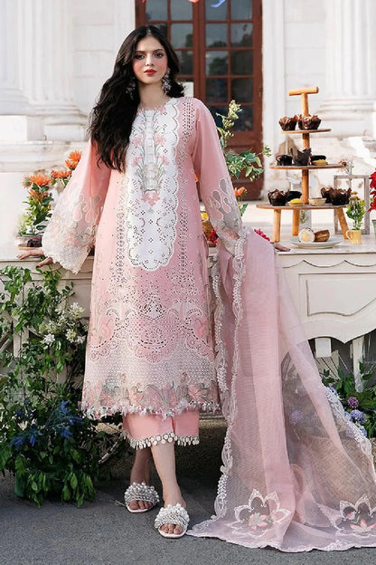 Peach Chikankari Embroidered Lawn Suit
