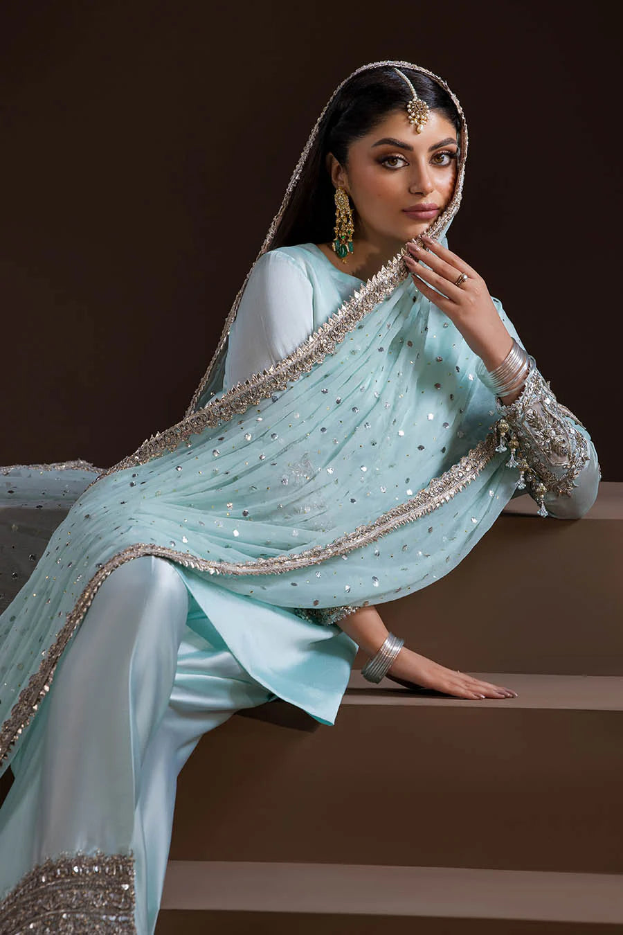 Pure Glass Silk Suit with Heavy Kaamdani Dupatta