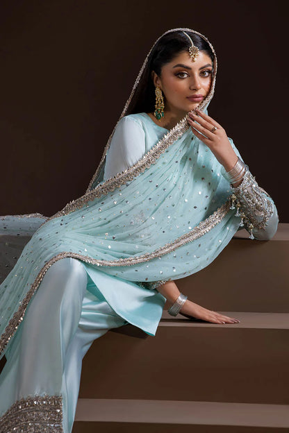 Pure Glass Silk Suit with Heavy Kaamdani Dupatta