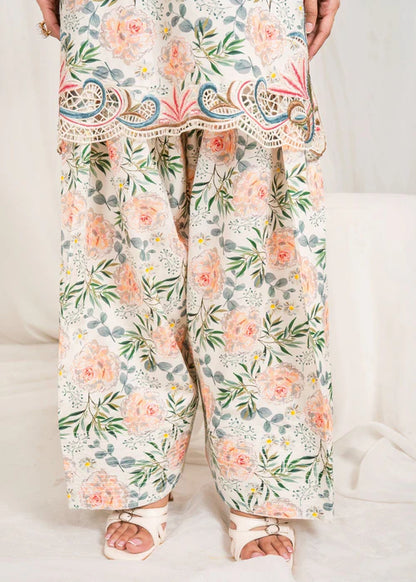 Embroidered Lawn Farshi Shalwar Suit