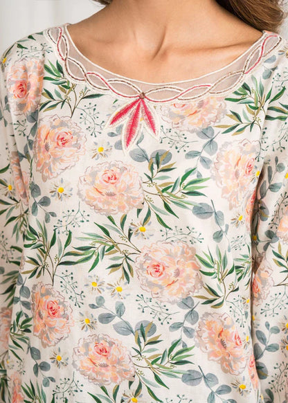 Embroidered Lawn Farshi Shalwar Suit