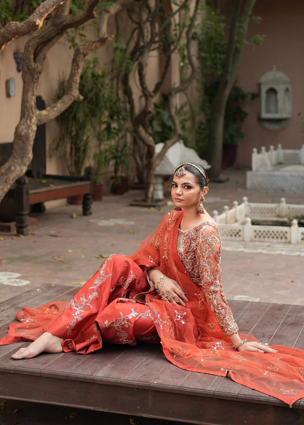 Rust Red Peplum Sharara