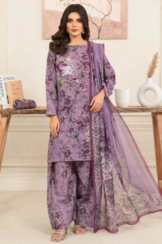 Lavender Embroidered Farshi Shalwar Suit