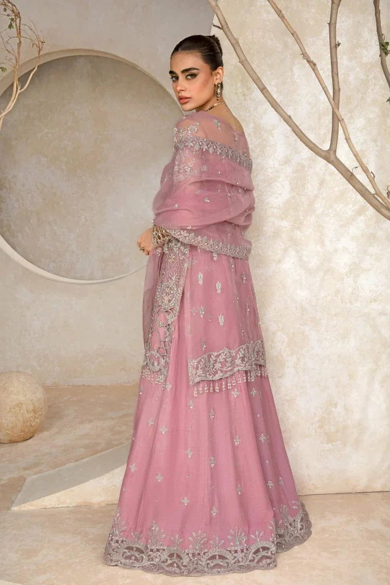 Pink Handmade Cut Work Sharara