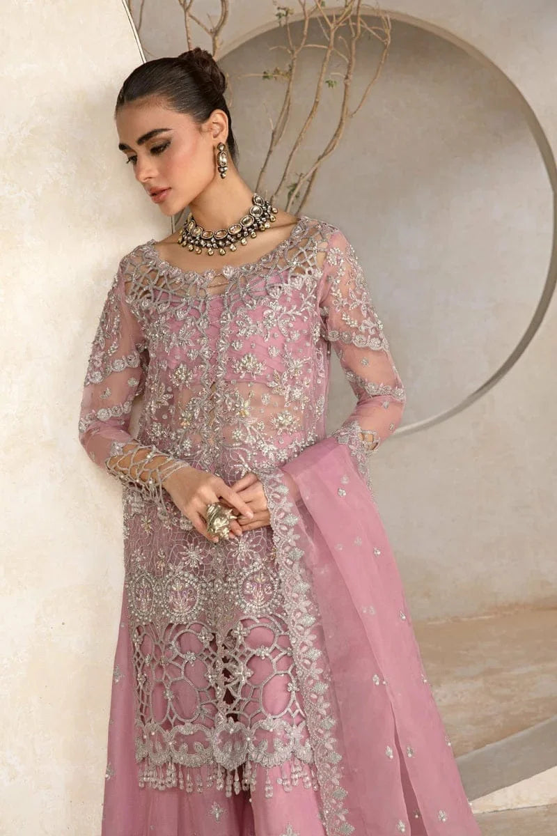 Pink Handmade Cut Work Sharara