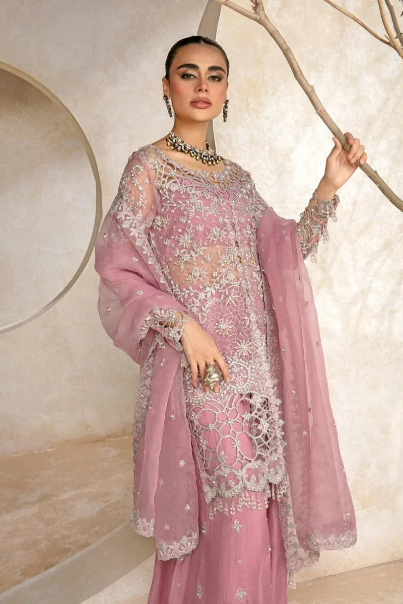Pink Handmade Cut Work Sharara