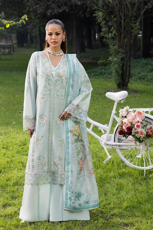 Mint Lawn Suit with Patchwork Embroidery