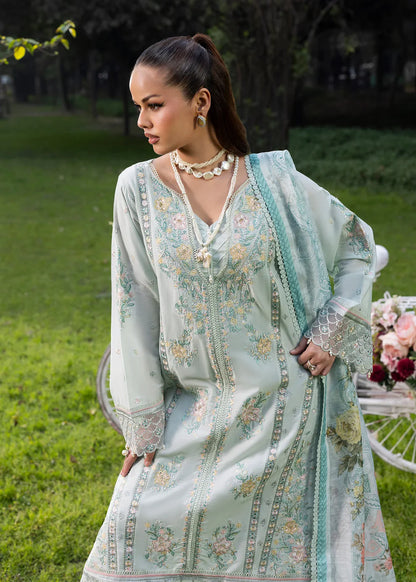 Mint Lawn Suit with Patchwork Embroidery