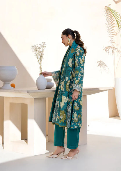 Sea Green Printed Chikankari Lawn Kurta Set with Dupatta