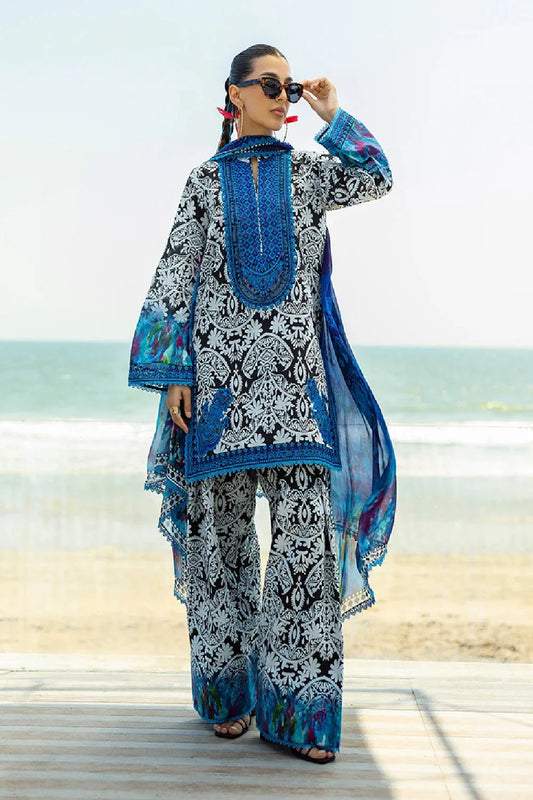 Pure Lawn Suit with Chiffon Dupatta