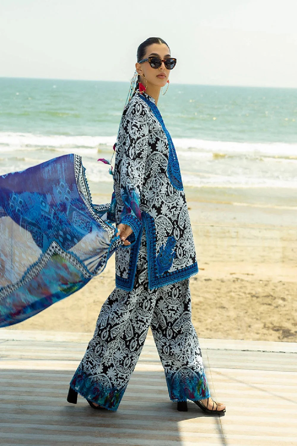 Pure Lawn Suit with Chiffon Dupatta