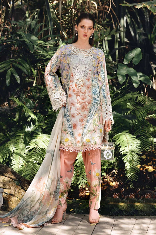 Digital Printed Pure Lawn Suit with Embroidered Laces