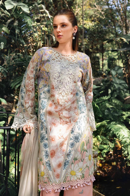 Digital Printed Pure Lawn Suit with Embroidered Laces