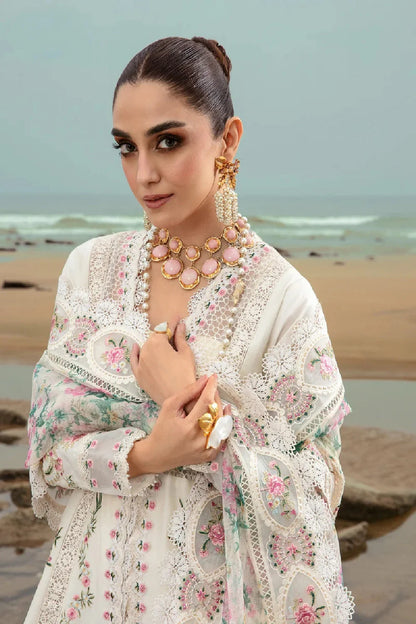 Pearl White Heavy Embroidered Lawn Suit
