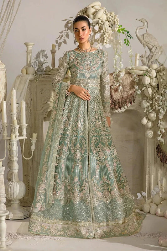 Green Handmade Organza Anarkali Maxi