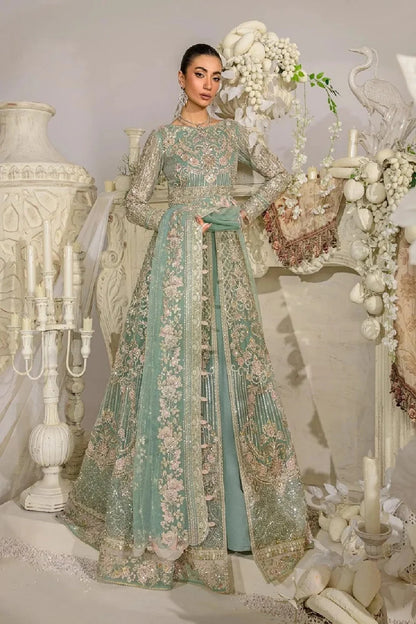 Green Handmade Organza Anarkali Maxi