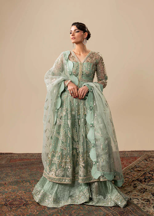 Mint Green Hand Embellished Elegant Maxi