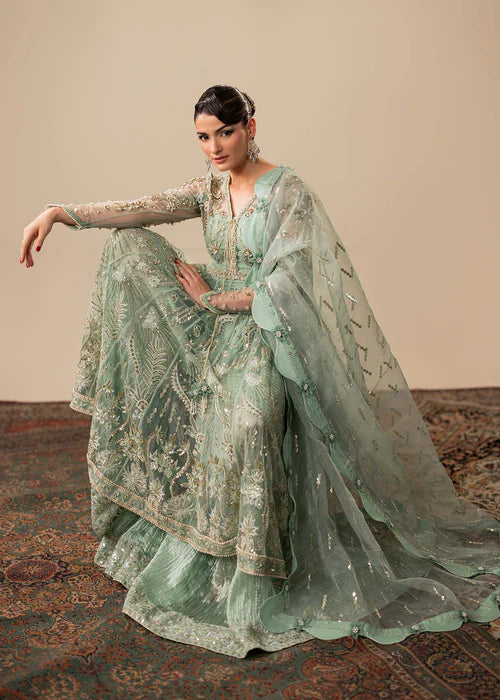 Mint Green Hand Embellished Elegant Maxi