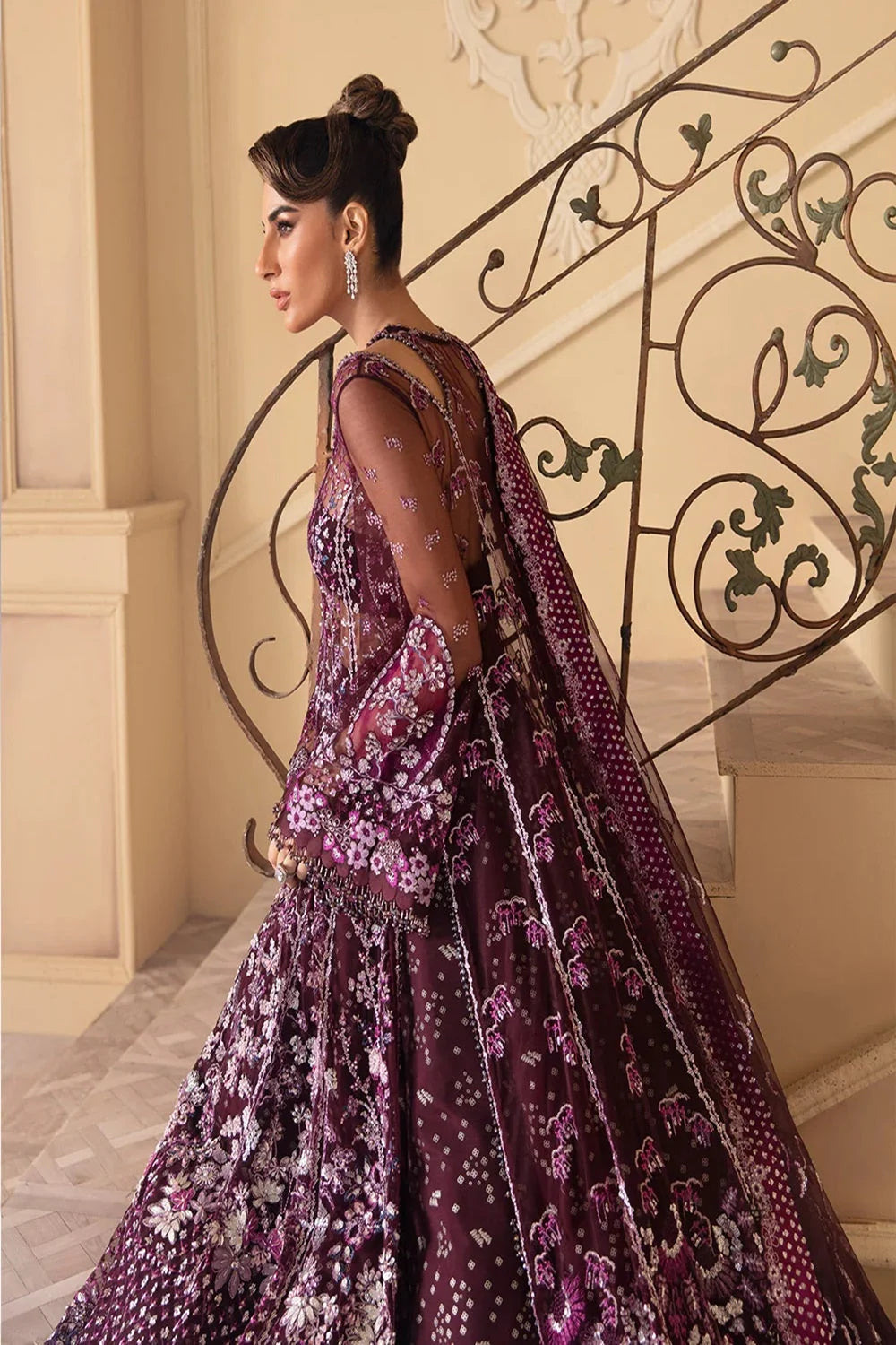 Handmade Magenta Purple Anarkali Maxi