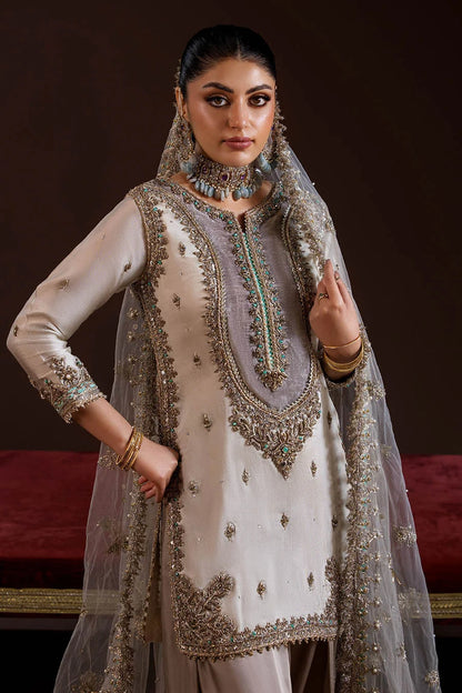 Hand Embroidered Pure Glass Silk Suit