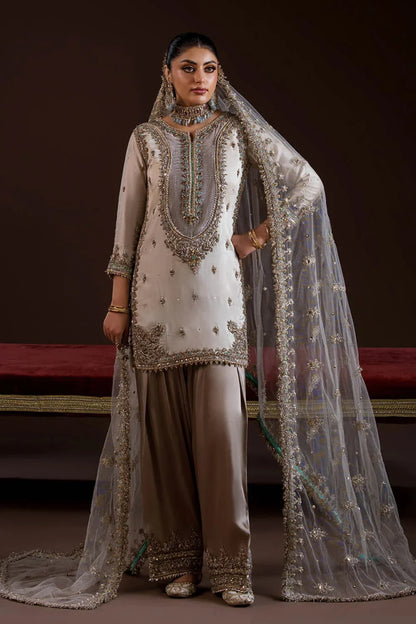 Hand Embroidered Pure Glass Silk Suit