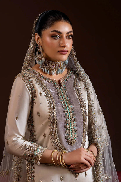 Hand Embroidered Pure Glass Silk Suit