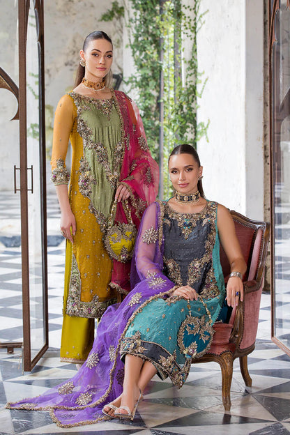 Hand Embroidered Turquoise Pure Organza Suit