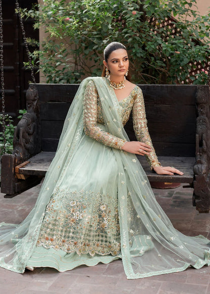 Pistachio Green Embellished Anarkali Maxi
