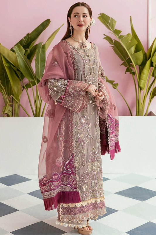 Handmade Mouse Grey Pure Organza Suit