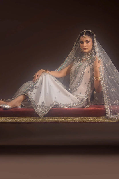 Hand Embroidered Pure Glass Silk Suit