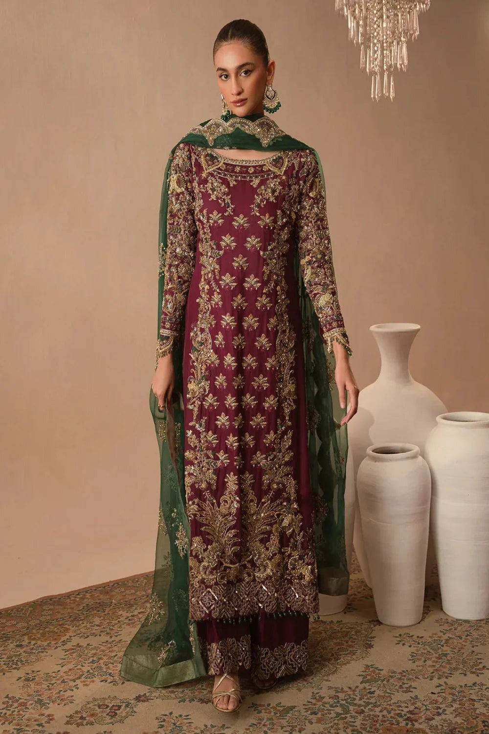 Handmade Dusty Red Pure Raw Silk Suit