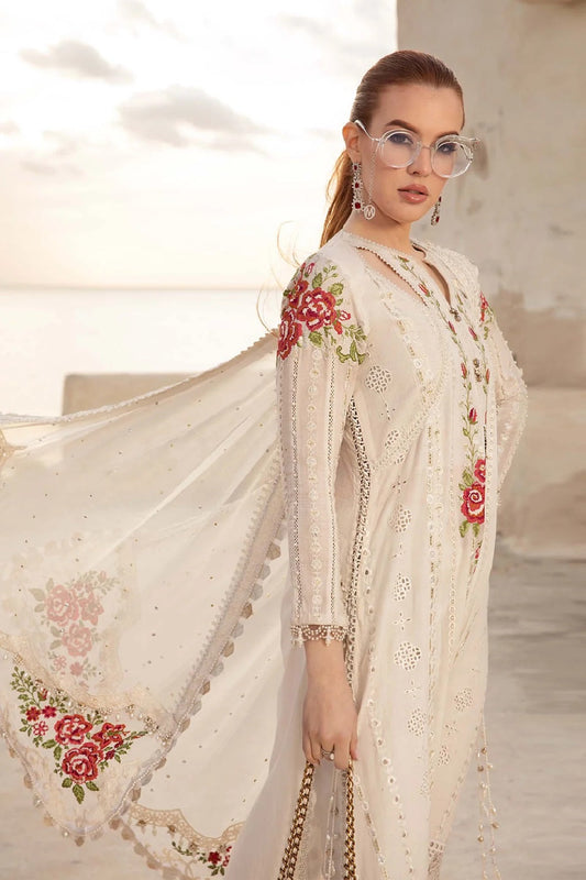 Chikankari Lawn Suit with Cross Stitch Work