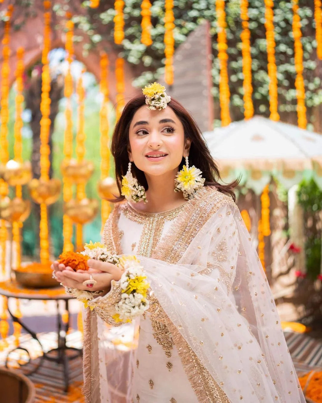 White Handmade Bridal Gharara